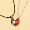 Syrios Gifts Heart Magnet Necklace Set for Couple - Black