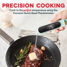 Dash Precision Quick-Read Meat Thermometer - Waterproof Kitchen and Outdoor Food Cooking Thermometer with Digital LCD Display - BBQ, Chicken, Seafood, Steak, Turkey, & Other Meat, Batteries Included