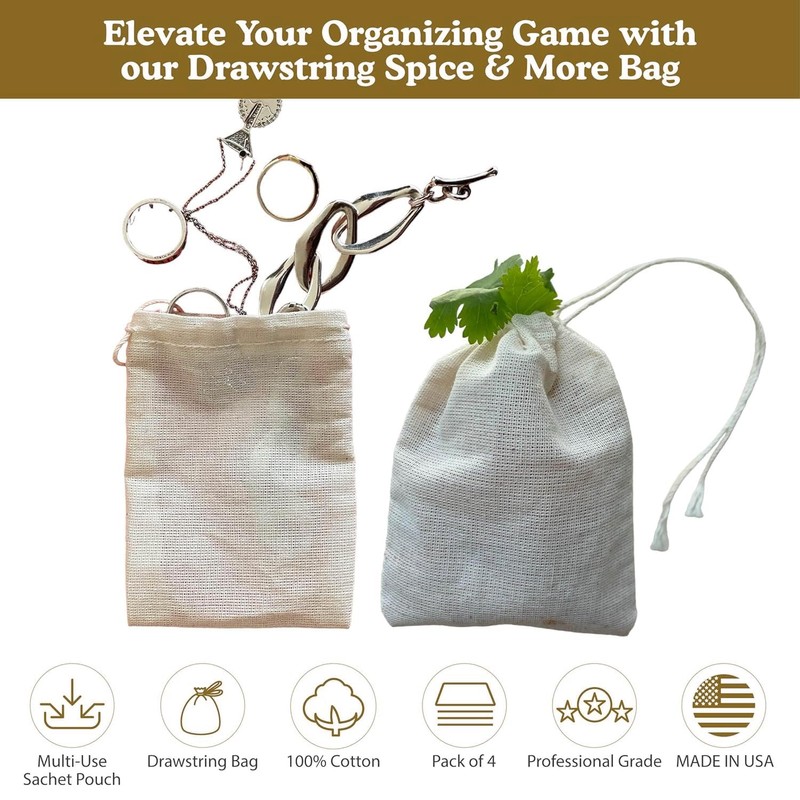 Regency Wraps 100% Cotton Drawstring Bag, Pouches for Enclosing Bulk
