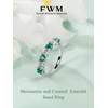 FWM 925 Sterling Silver Stackable Moissanite Ring for Women Emerald