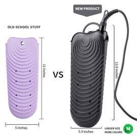 ZAXOP Silicone Heat Resistant Holder Mat Pouch for Flat Iron,Curling Iron,Hot Hair Tools(Black)