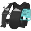 Hydration Pack Running Vest for Men Women, Camping & Hiking Equipment Running Belt, Reflective Hydration Vest with Phone Holder (Black)