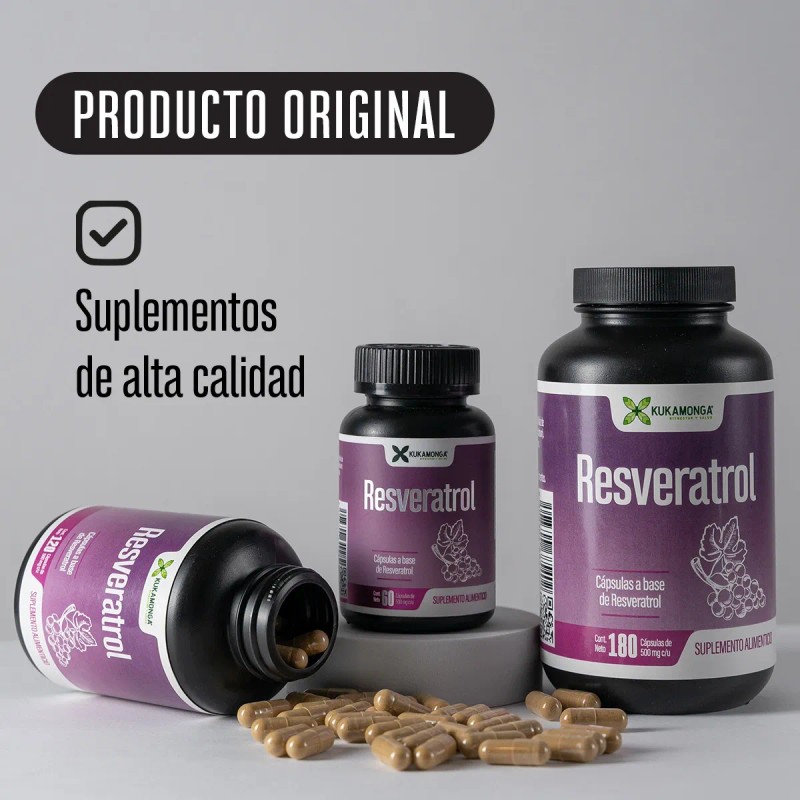 Resveratrol | Antioxidante | 180 Cápsulas | Polifenoles Sin Sabor