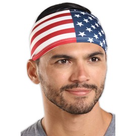 Mens Headband - Sweat Band Workout Head Bands Sports Sweatbands Hair Band for Running, Yoga, Exercise, Basketball, Cycling, Football, Tennis - Athletic Performance Stretch Moisture Wicking Hairband