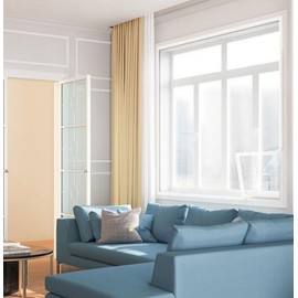 Super Easy DIY Warm Window Windproof Film with Ultra-Strong Transparent Velcro for Draft Blocking (Small Size) Windproof Film (95x100cm)