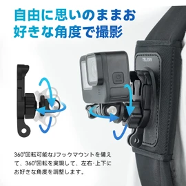 TELESIN Clip Mount for Gopro Accessories Backpack 360 Degree Rotation Compatible for Gopro Max Hero13/12/11/10/9/8/7/6, OSMO Action 3 4 5PRO, Insta 360 DJI POV Photography Required