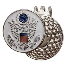 Da Vinci Magnetic Golf Hat Clip with One Inch Metal Golf Ball Marker (USA Bald Eagle)