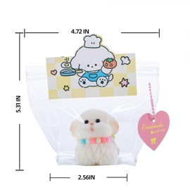 QCROAD SQUISHY Taba dog Squishy – Handmade Ultra Soft Silicone Squeeze Fidget Toys For Kids & Adults,Kawaii Packaging (Cute Dog Design With Necklace)