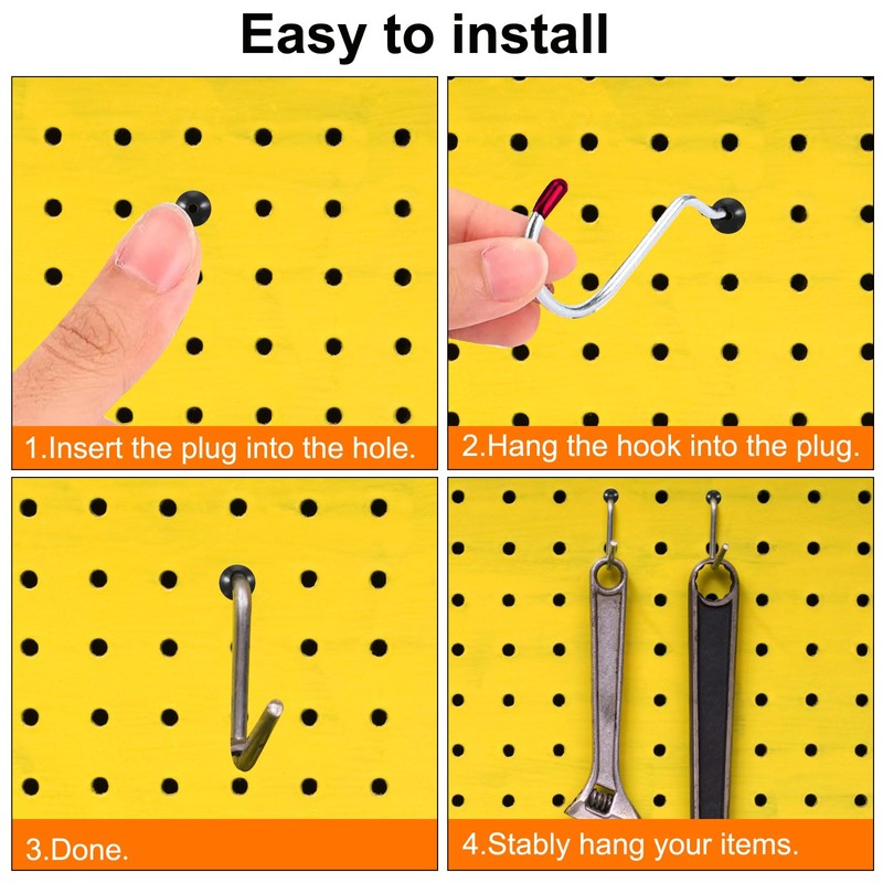 sourcing map 150pcs Pegboard Hook Locks, Pegs Board Plugs Shelf