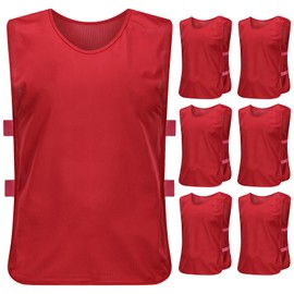 Catime Children's Football Training Vest, Football Training Vest, Football without Logo, Set of 6, red