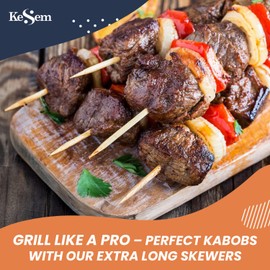 100pcs 18" long Bamboo Skewers Sticks for Grilling BBQ Kabob Barbecue Marshmallow Roasting Stick Thick Natural Wooden Smore Sticks Craft (18 inch)