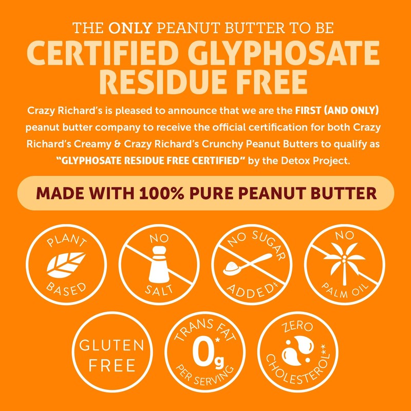 Crazy Richard's 100% All-Natural Crunchy Vegan Peanut Butter with No
