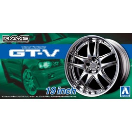 Aoshima 19 Inch Rays Volk Racing GT-V Tyres & Rims Set 1:24 Model Kit Kit 054628