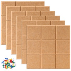 Uoisaiko Pin Board Large Notice Board 30x30cm, Memo Board 30 Pins 6 Pack Alternative to Cork Board, Felt Board Tiles Bulletin Board for Home Office Classroom, Felt Wall Tiles for Wall Decoration