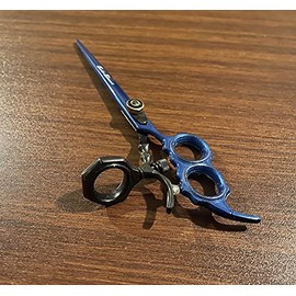 Right Hand Use Barber Scissor Multipurpose Hair Cutting Scissors Used for Men, Women, Barber, Hair Stylist Blue and Gold