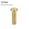 DTGN 14pcs M3x10mm(DxL) Brass Head Machine Screws Suitable for Machinery