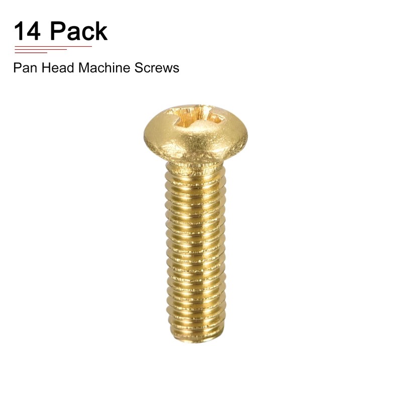 DTGN 14pcs M3x10mm(DxL) Brass Head Machine Screws Suitable for Machinery