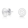 DTPsilver® SMALL 925 Sterling Silver Studs Earrings - Swirl Spiral