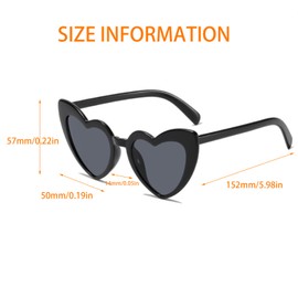 OWITER 6 Pack Heart Shaped Sunglasses White Heart Sunglasses Sun Glasses Women Love Heart Glasses,white sunglasses (White*2 Black*2 Pink*2)