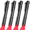 Tuanse 4 Pcs Red Light Flashlight Red LED Flashlight Red
