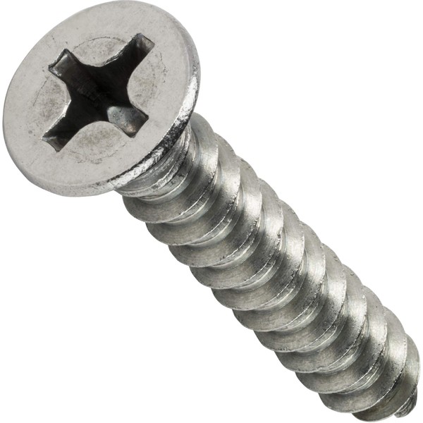 #2 x 3/8" Flat Head Sheet Metal Screws, Phillips Drive,