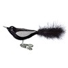 Jingle Bells Lauscha Glass Bird Shiny Black with Feathers