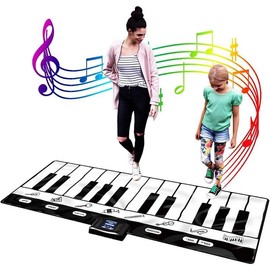 6 ft. Floor Piano Mat for Kids & Toddlers, Giant Piano Mat, 24 Keys, 10 Built in Songs, 8 Instrument Sounds, Record & Playback, Song Booklet, Musical Toy Gift for Boys & Girls Age 3 4 5 6 7 8 9 - Style: 6 ft Classic Piano Mat