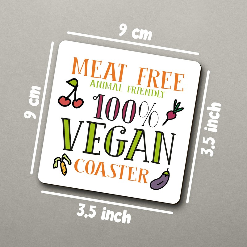 Dorothy Spring Funny 100% Vegan Meet Free Wooden Gift Coaster