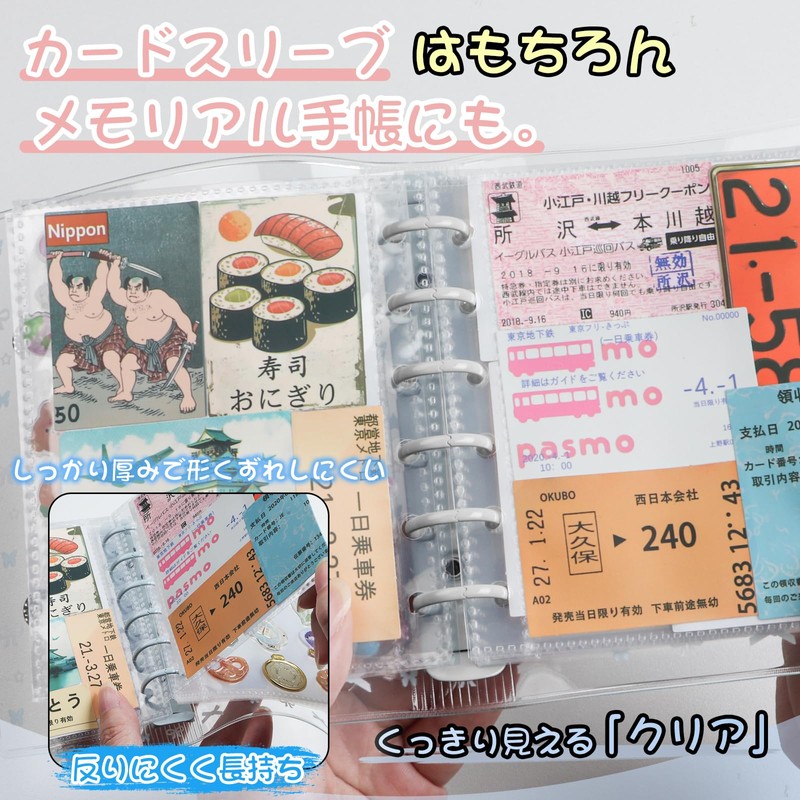 GOSO Sticker Book, Plastic Board, Transparent A7 Size, Mini Binder