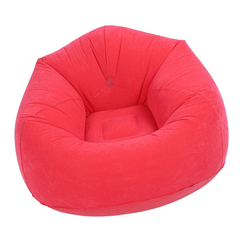 Inflatable Lounge Chair Flocking PVC Portable Folding Blow Up Sofa