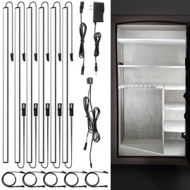 JUSJUBR Gun Safe Light Kit - Door Activated Safe Lights, 6 PCS x 12 Inch Slim LED Light Bars for Inside Cabinets, Closets, Pantries, Cold White 6000K