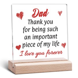 Dad Birthday Gifts Acrylic Plaque Dad Gifts from Daughter Fathers Day Present for Daddy Clear Desk Decorative Unique Desk Decor for Father Daddy Acrylic Plaque with Wooden Stand Office Decor