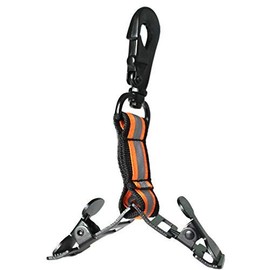 MELOTOUGH Firefighter Glove Clip Strap - Heavy-Duty Double Clip Design with Swivel Snap Hook | Anti-Loss Glove Holder for Firefighting & Work (Alligator Clip 2 head-Orange)