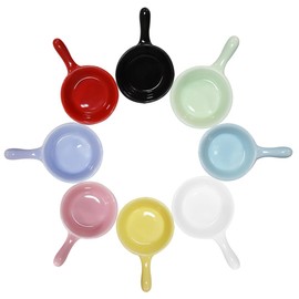 Albedel One for each 8 Colors Porcelain Soy Sauce Dish Ceramic Dip Dipping Mini Small Bowls Plate 1.01 oz w/Handle for Dinner Baking BBQ and Cooking 8 pcs