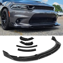 SIPIDEAUT Front Bumper Lip Spoiler Compatible with Dodge Charger SRT 2015-2023 Front Lip Lower Chin Spoiler 4Pcs (Glossy Black Style)