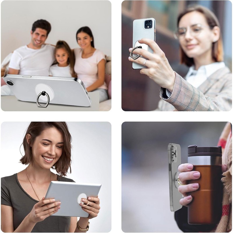 XuJJunB Smartphone Ring, Round Shape, 2 Pieces, Banker, Ring Grip,