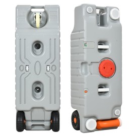 YITAMOTOR 75L Portable Water Holding Tank with Sturdy Handle, Odorless Design, Universal Wheels, and Quick-Drain Spout for Camping, Boating, and Outdoor Adventures, Gray