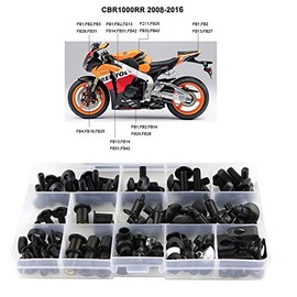 Xitomer Full Sets Fairing Bolts Kits, Fit for Honda CBR1000RR 2008 2009 2010 2011 2012 2013 2014 2015 2016, Mounting Kits/Nuts/Washers/Clips/Fastenings/Grommets (Matte Black)