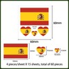 15 Sheets Spanish Flag Temporary Tattoo Stickers, National Flag and