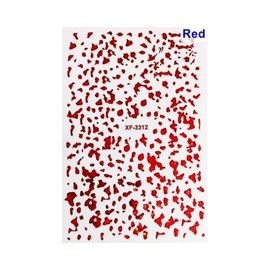 Generic Irregular Spot Printing Polka Dot Gold Foil Nail Stickers 3312 Red Nail Wraps Art Stickers Manicure Supplies for Women for Home Nails Full Long Lasting Easy Apply and Remove