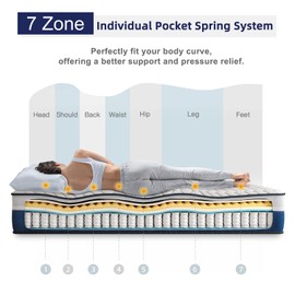 Vesgantti Twin Mattress, 12 Inch Innerspring Hybrid Twin Size Mattresses, Medium Firm Feel, Multi-Layer Memory Foam and Pocket Spring, Mattress in a Box