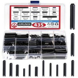 435-Piece Roll Pin Assortment Kit - Slotted Tension Pins, Split Dowels & Expansion Spring Pins - Includes M1.5 to M6 Sizes (13 Types) - Durable Spring Steel for Secure Fastening