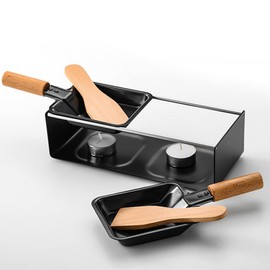 TAMUME Cheese Fondue Set for Gathering, 2 Spatulas and 2 Cheese Pan