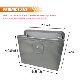BDZMC Car Trash Can, Hanging Storage Container Dustbin, Foldable Garbage Organizer, Leather Mini Car Trash Bin with One Roll Trash Bag, Universal Car Accessories for Vehicles Home Office (Grey)