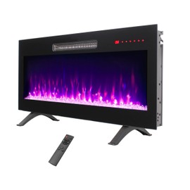 Innoflame 36" Electric Fireplace, 16 Adjustable Flames, Freestanding/Wall Mounted/Recessed, 1400W Fireplace Insert, Wall Fireplace Electric with Remote Control, Timer, Ultra-Thin Design