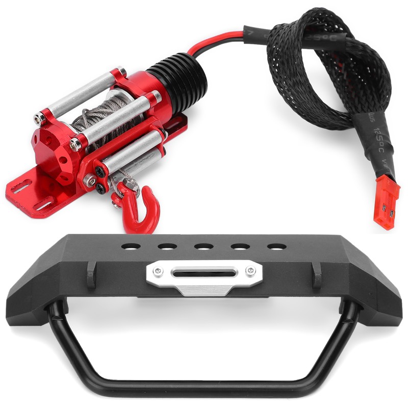 Front Bumper Manual Winch Upgrade Kit Accessory Fit for TRX4/SCX10
