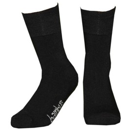 Wowerat 3 Pairs of Bamboo Socks with Terry Cloth Sole without Rubber, Colour: Black, Size: 39-42, black, 39 - 42