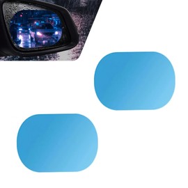Anyhut Pack of 2 Car Rear View Mirror Waterproof Film, Anti Fog Glare Rear View Mirror Sticker, HD Protective Clear Auto Parts, Rain Proof Film for Car Window, for Most Cars (Transparent #Oval)