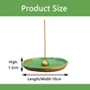 Tivleed Traditional Green Ceramic Lotus Leaf Incense Holder & Brass