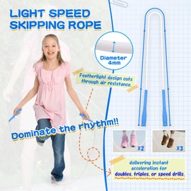 FEELCAT Jump Rope For Kids & Adults，4mm TPU Ropes For Speed Jump Rope,Double Unders, Long Handles & Tangle-Free,9.19FT Adjustable Lightweight Skipping Rope For School,Boys,Girls,Teens,Women,Men,Exercise Activity,Outdoor Fitness (Yellow)